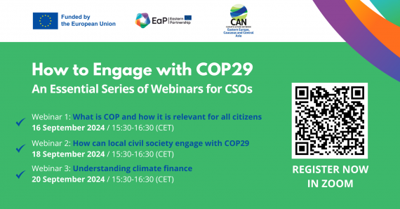 COP29-da Səmərəli İştirak: Azərbaycandakı Vətəndaş Cəmiyyəti Təşkilatları üçün Vacib Vebinarlar Seriyası